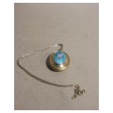 Enamel & Brass Locket Necklace