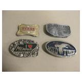4 Western Style Belt Buckles - 1 Pewter