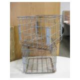 2 Vtg Metal Wire 4 Gallon Milk Crates - Dean Foods