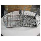 2 Vtg Metal Wire 4 Gallon Milk Crates