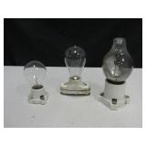 3 Vtg Ceramic Light Fixtures w/ Bulbs
