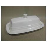Vintage White Fiesta Butter Dish