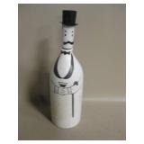 Vtg Japan Ceramic Decanter w/ Metal Top Figure