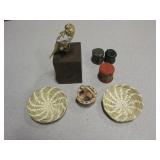 Miniature Baskets, Drums w/ Crystal & Brass Bird