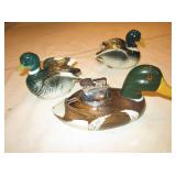3 Vtg Duck Body Lighters - 1 Wood & 2 Ceramic