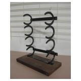 4 Tier Horseshoe Wine Bottle Rack - 21" Tall