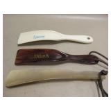 3 Vintage Shoehorns - Dillards, Shoestring, etc