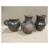 3 Native Style Ceramics - 1 Cup & 2 Jars