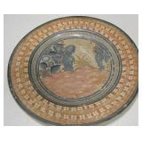 Vtg Hand Painted Wall Hanging Mexican Plate