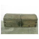Antique Wood Trunk w/ Hinged Lid - 33" x 16" x 12"