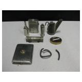 Vtg & Antique Lot - 1913 Flashlight, USMC Case etc
