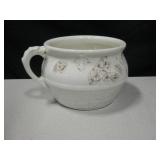 Vtg Floral Ceramic Pot w/ Handle - 9"