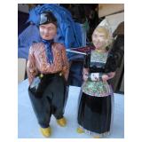 2 Vtg 10" Dutch Man & Woman Ceramic Decanters