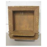 Antique Wood Recessed Wall Shelf - 19" Wide