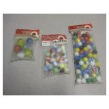 3 Vintage New In Package Marbles