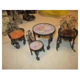 4 Vintage Metal Doll House Furniture Pieces