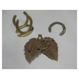 Horseshoe Organizer, Horseshoe Decor & Iron Leaves