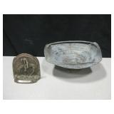 Bronze Doorstop & Bronze Handled Bowl