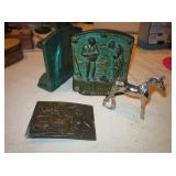Chrome Horse Statue, Coke Belt Buckle & Bookends