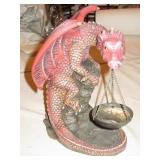 7" Tall Ceramic Dragon Incense Burner