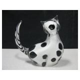Art Glass Cat Paperweight - 5.5" Tall