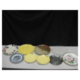 Lot Of Ceramic & Metal Serving Platters / Trays