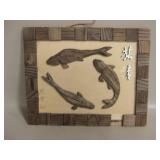Japan Caved Wood Fish Wall Panel 9.5" x 12"