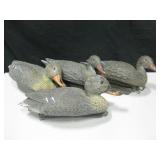 4 Vtg Plastic Duck Decoys - 2 Marked Italy