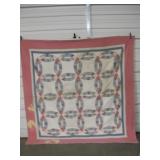 Vintage 80" x 80" Handmade Quilt