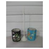 Hand Painted Bird Cardboard Boxes & Metal Hanger