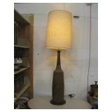 Mid Century 56" Cork & Teak Floor/Table Lamp