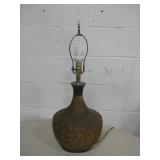 Mid Century 28" Cork & Teak Floor/Table Lamp