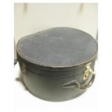 Vintage Rigid Hatbox w/ Hinged Lid & Handle