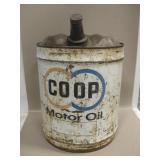 Vtg Coop 5 Gallon Oil Can w/ Spout