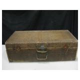 Vintage Wicker Suitcase / Trunk - 30" x 17" x 10"
