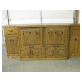 Vtg Hand Crafted Solid Wood Entertainment Center
