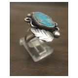 Vintage Sterling & Blue Diamond Turquoise Ring