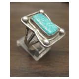 Vintage Sterling & Utah Turquoise Native Ring
