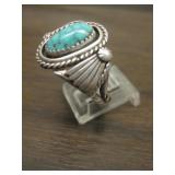 Vintage Sterling & Turquoise  Navajo Ring