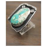 Vintage Sterling & Pilot Mtn. Turq. Navajo  Ring