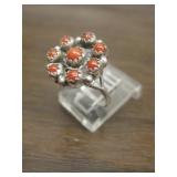 Vintage Sterling & Petite Coral Zuni Ring