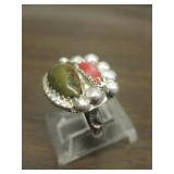 Vintage Sterling Turquoise &  Coral S.W. Ring