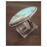 Vintage Sterling  & Utah Turquoise Native Ring