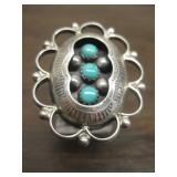Vintage Sterling &  Turquoise  Navajo Ring