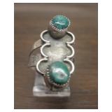 Vintage Sterling & Cerrilos Turquoise  Navajo Ring