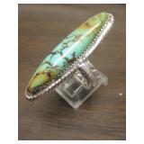 Vintage Sterling  & Landers Turquoise Native Ring