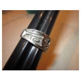 Sterling Silver Hopi Ring - Signed Cyrus Josytewa