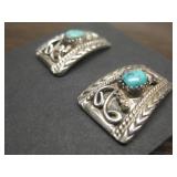 Vintage Sterling & Turquoise Native Earrings