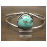 Vintage Sterling & Utah Turquoise Native Bracelet