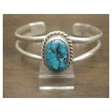 Vintage Sterling & Blue Diamond  Turq.  Bracelet